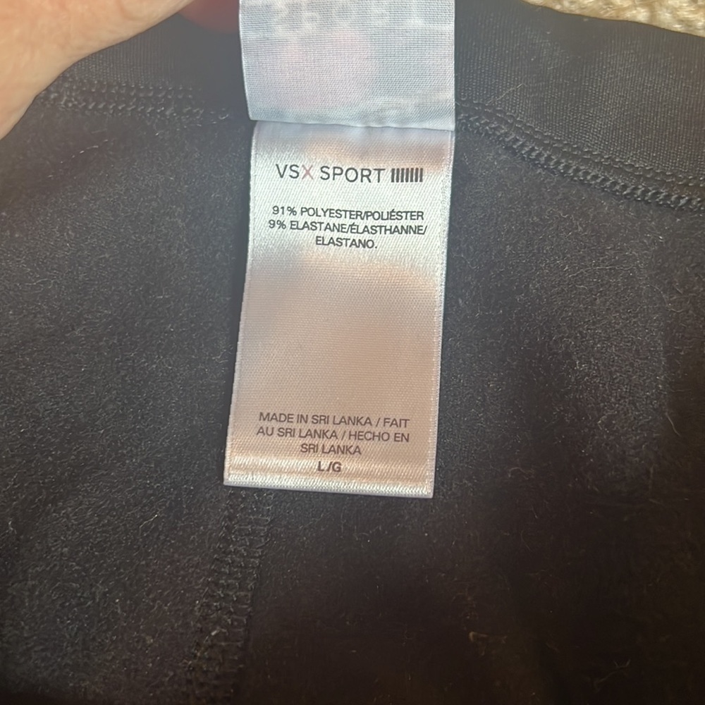 Victorias Secret Sport VSX black fleece lined pull on side zip ankle leggings l - Picture 4 of 7